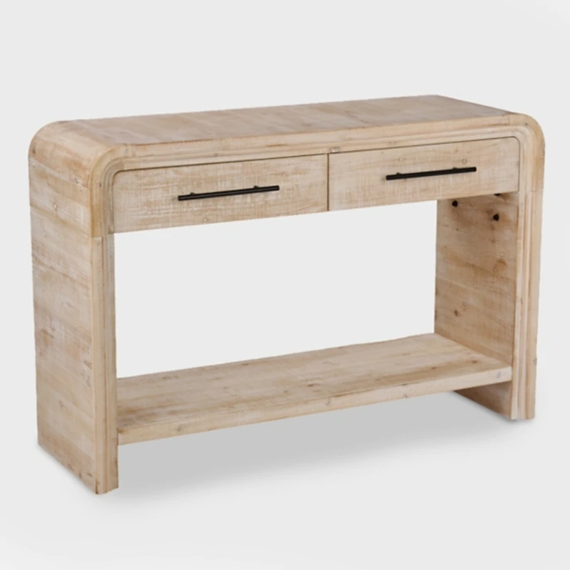 Whitewashed Pasadena Wood Console Table