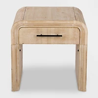 Whitewashed Pasadena Wood Side Table