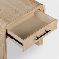 Whitewashed Pasadena Wood Side Table