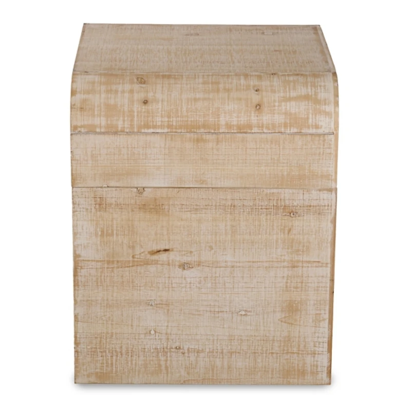 Whitewashed Pasadena Wood Side Table