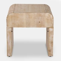 Whitewashed Pasadena Wood Side Table