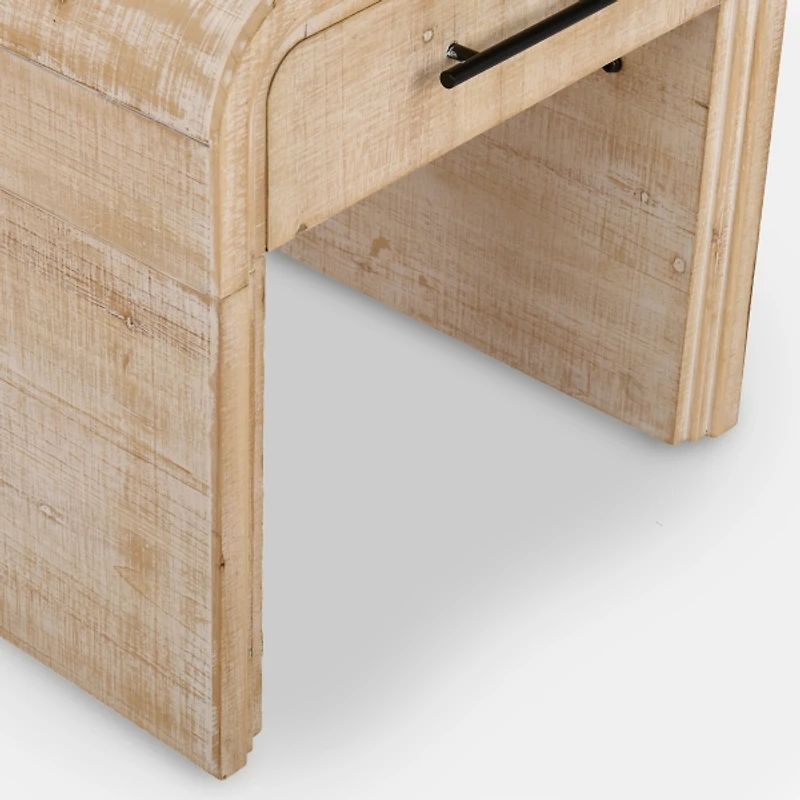 Whitewashed Pasadena Wood Side Table