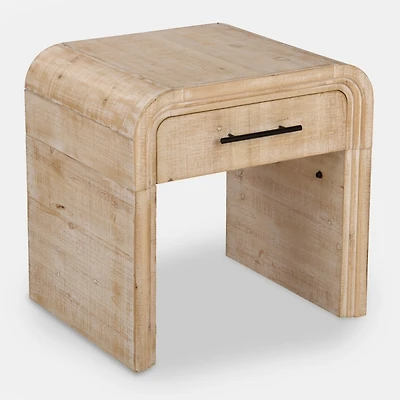 Whitewashed Pasadena Wood Side Table