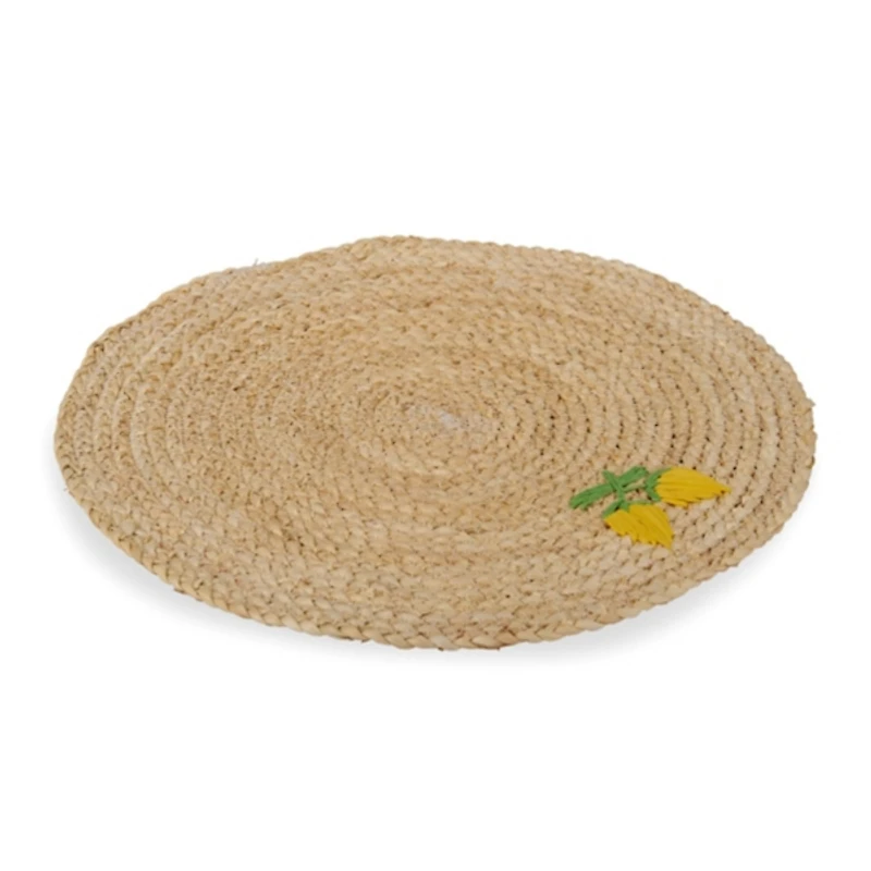 Embroidered Lemon Husk Placemat