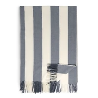 Blue and White Cabana Stripe Throw