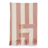 Blush and White Cabana Stripe Throw