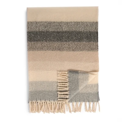 Gradient Neutral Stripe Throw