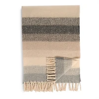 Gradient Neutral Stripe Throw