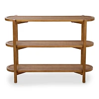 Wood and Rattan 3-Tier Simone Console Table