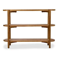 Wood and Rattan 3-Tier Simone Console Table