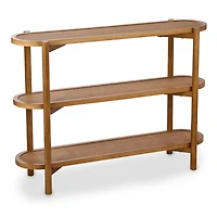 Wood and Rattan 3-Tier Simone Console Table