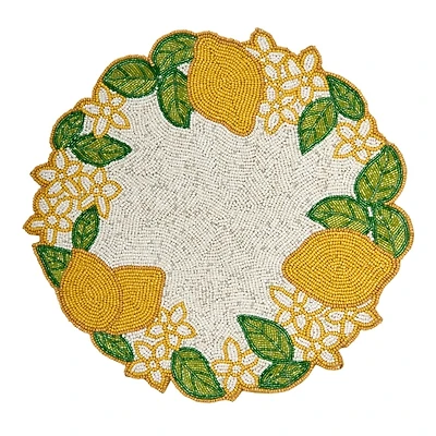 Beaded Lemon Wreath Placemat