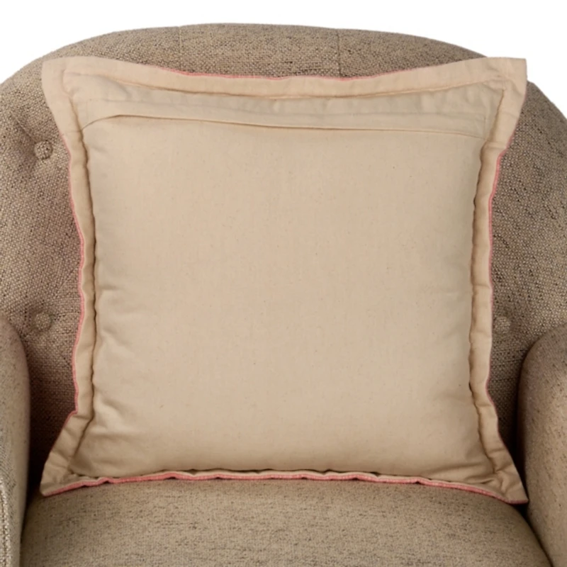 Pink Braided Cord Trim Pillow