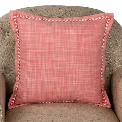 Pink Braided Cord Trim Pillow