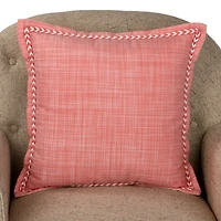 Pink Braided Cord Trim Pillow