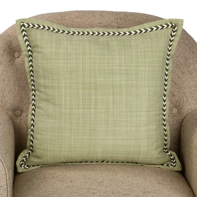 Sage Braided Cord Trim Pillow