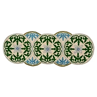 Green Medallion Beaded Table Runner
