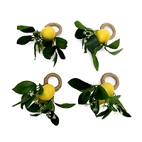 Lemon Greenery Napkin Rings, Set of 4