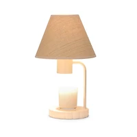 Rattan Shade Scalloped Base Candle Warmer Lamp