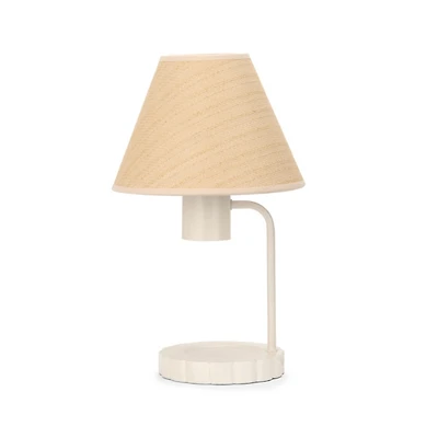 Rattan Shade Scalloped Base Candle Warmer Lamp