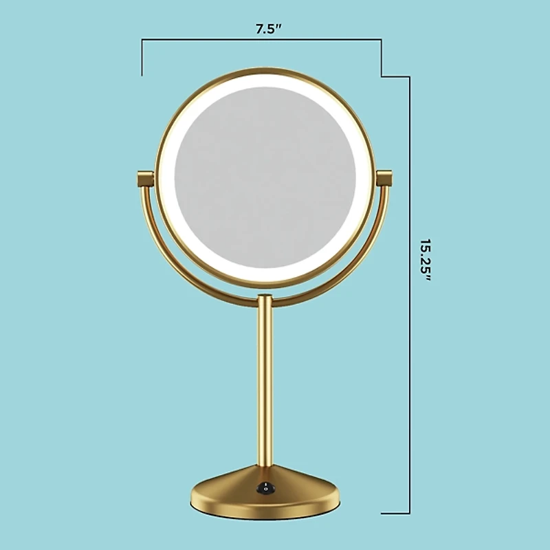 Conair LED Brushed Brass Vanity Mirror