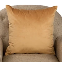 Yellow Cut Velvet Floral Pillow