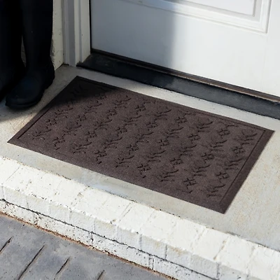 Dark Brown Floral Motif Doormat