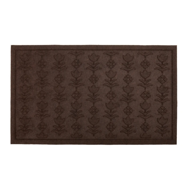 Dark Brown Floral Motif Doormat
