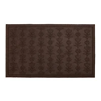 Dark Brown Floral Motif Doormat