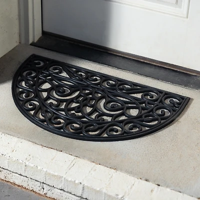 Half Moon Wrought Iron Rubber Doormat