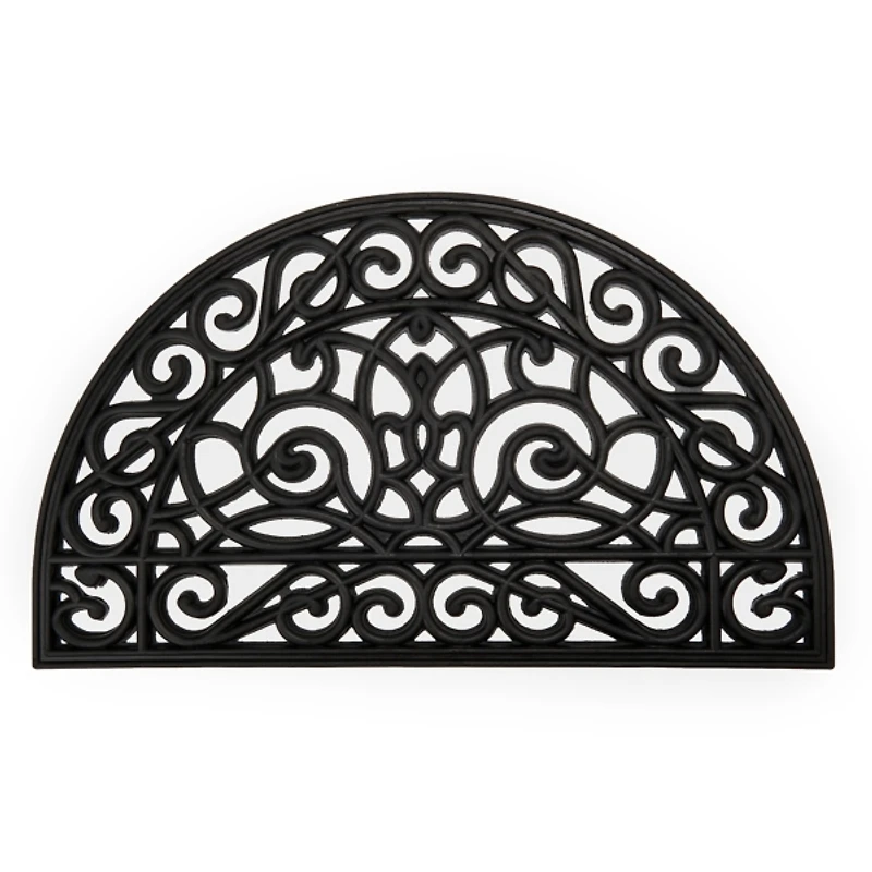 Half Moon Wrought Iron Rubber Doormat