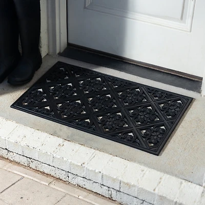 Floral Rubber Doormat