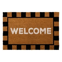 Welcome Checkered Border Doormat