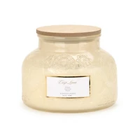 Crisp Linen Etched Glass 2-Wick Jar Candle