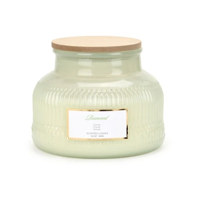 Rosewood Etched Glass 2-Wick Jar Candle