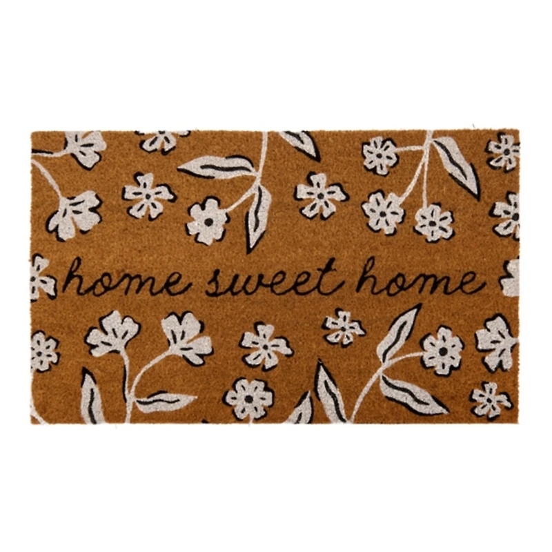 Home Sweet Home Floral Coir Doormat