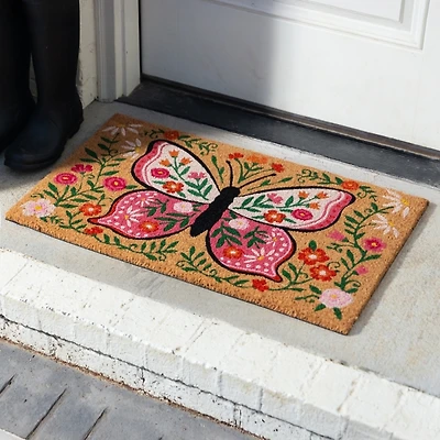 Floral Butterfly Doormat