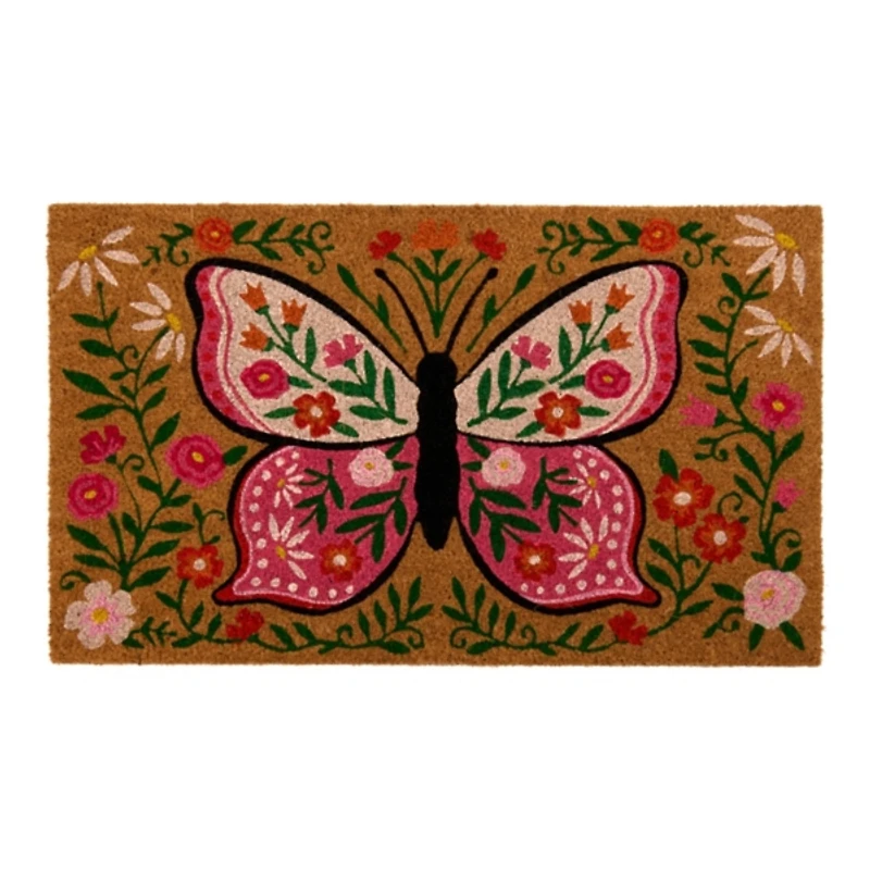Floral Butterfly Doormat