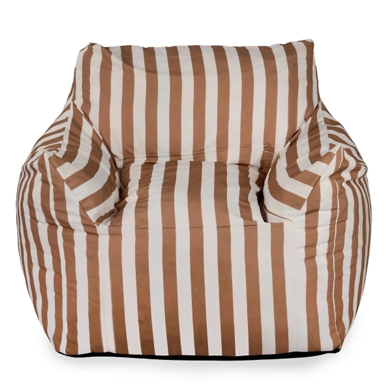 Taupe Striped Comfy Foam Outdoor Lounge Chair