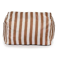 Taupe Striped Comfy Foam Outdoor Ottoman