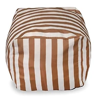 Taupe Striped Comfy Foam Outdoor Ottoman
