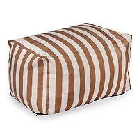 Taupe Striped Comfy Foam Outdoor Ottoman