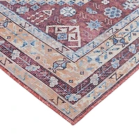Maroon Alaska Medallion Washable Area Rug, 9x11