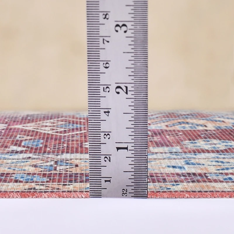 Maroon Alaska Medallion Washable Area Rug, 9x11