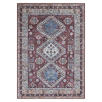 Maroon Alaska Medallion Washable Area Rug, 9x11