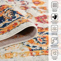 Ivory Alexandria Farmhouse Floral Area Rug