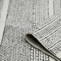 Charcoal Dune Geometric Flat Weave Area Rug