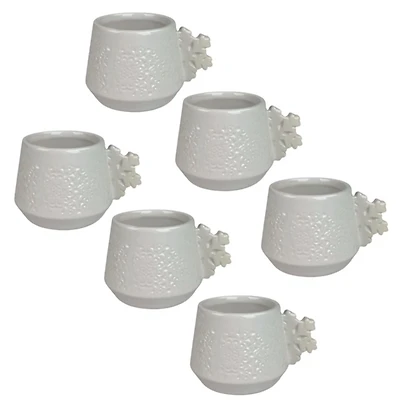 Snowflake Handle Espresso Cups, Set of 6