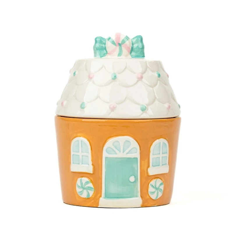 Bright Gingerbread House Cookie Jar