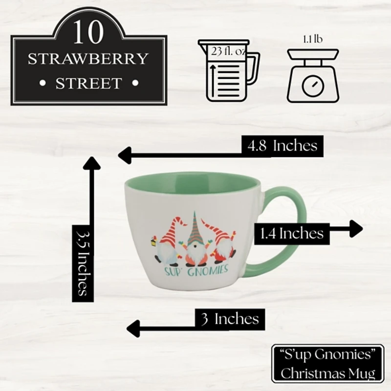 Christmas Gnomies Mugs, Set of 4
